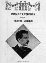 Anunci de la conferència "De la tragèdia", publicat al setmanari Escena Catalana (Barcelona), 28 nov. 1908, p. 2.
